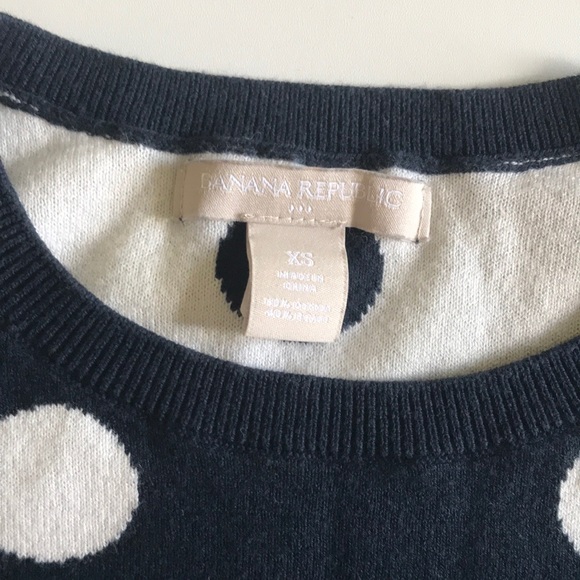 Banana Republic XS 3/4 sleeve sweater blue polka - Picture 3 of 8